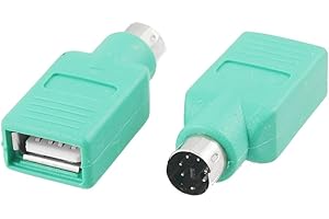 uxcell Mini 6 Pin DIN PS/2 to USB Port Mouse Adapter Connector Green 2 Pcs