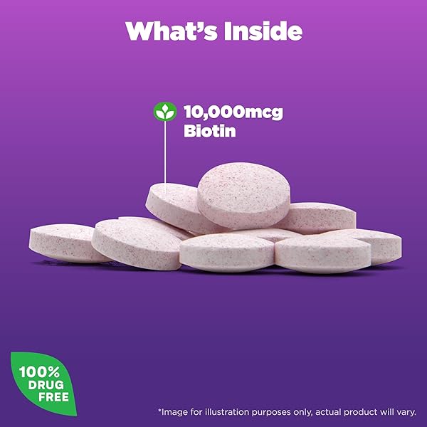 NATROL BIOTIN 10000MCG, SUPPLEMENT FOR HEALTHY HAIR, SKIN AND NAILS FOR THOSE LOW IN BIOTIN, PLUS ENERGY METABOLISM SUPPORT, 200 TABLETS, UP TO A 200 DAY SUPPLY