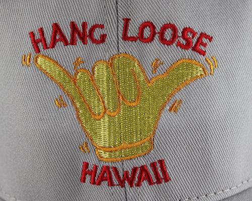 Embroidered Hang Loose Hawaii cap hat, Gray
