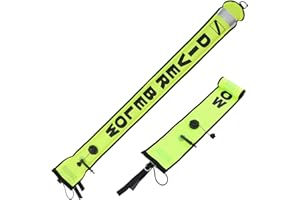 YUNNLEZT 5ft SMB Surface Marker Buoy, Surface Marker Signal Tube Scuba Diving Open Bottom Marker with High Visibility Reflective Band for Underwater Diving Snorkeling