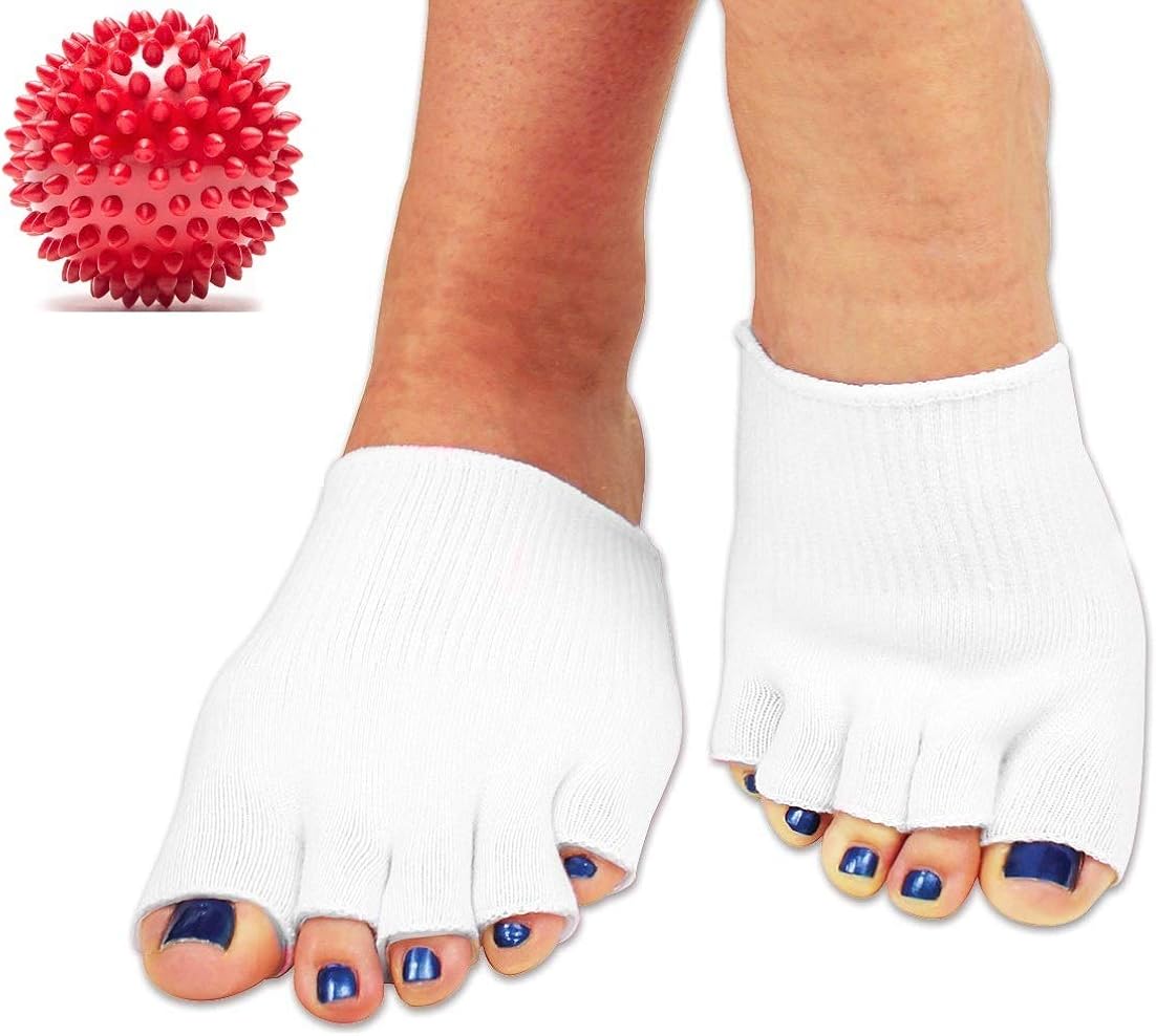 Bcurb Comfy Toes Foot Alignment Socks Five Toe Separator