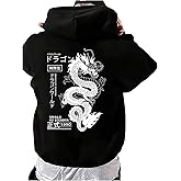 Floerns Men's Graphic Print Long Sleeve Drawstring Hoodie Pullover Sweatshirt