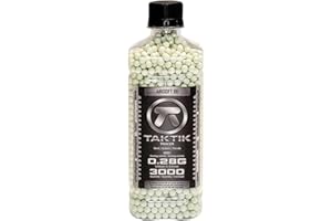 Taktik 0.28g Bio Green Tracer Airsoft BBS, Glow-in-The-Dark BBS 3000 Rounds Bottle Airsoft Tracer with Match Grade BBS 6mm