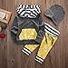 Baby Boys Arrow Pattern Long Sleeve Hoodie T-Shirt Top and Long Pants Outfit Set (80 (6-9M), Grey+Yellow)