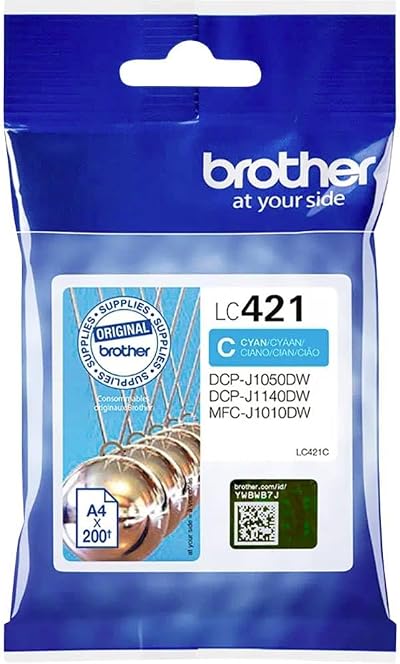 Brother LC421C Cyan Ink Cartridge Genuine Standard Single Pack