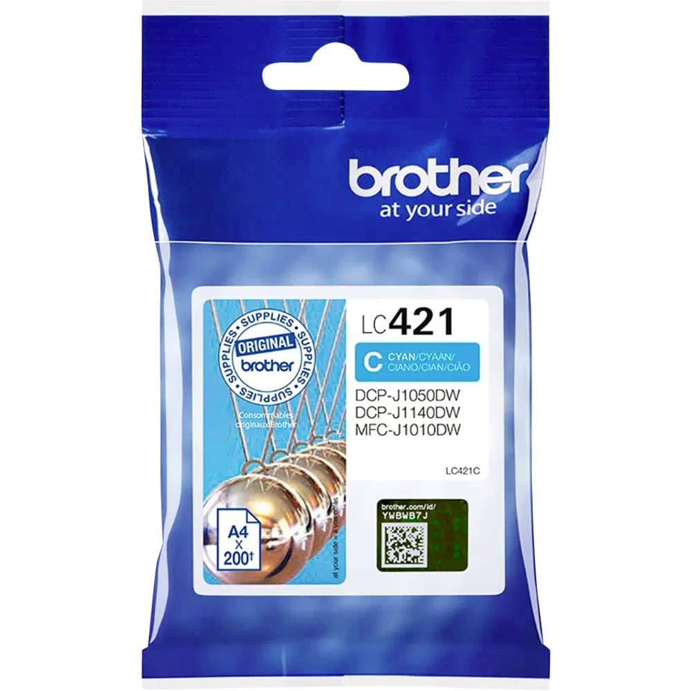 Brother LC-421C Inkjet Cartridge, Cyan, Single Pack, includes 1 x Inkjet Cartridge, Brother Genuine Supplies, Standard
