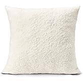 NORTHWEST HGTV Curlicue Faux Fur Throw Pillow, Ultra-Soft Wool-Like Texture, Cozy Decorative Accent for Bed, Couch, or Chair,