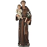 BC Catholic St. Anthony Statue, Blessed Figure, Religious Gift to Dad, Inspirational Home décor, 6" H, Renaissance Sculpture Handmade by Buildclassic