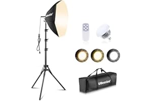 UBeesize Softbox Photography Lighting Kit, 20'' x 20'' Professional Softbox Lighting Kit with 85W 3000-7500K LED Bulbs, Studio Lights for Photography/Live Streaming/Video Recording