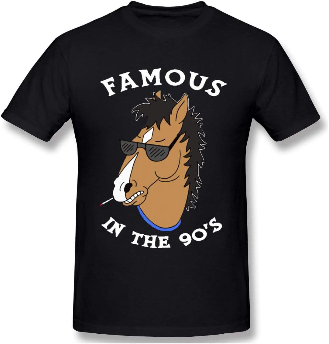 Younnerr Men's T Shirt Flexible BoJack Horseman Logo Round Neck Short Sleeve T-Shirts