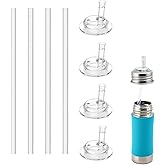 Straw Replacement Compatible with Pura Kiki,4 Pack, Clear Food Grade Silicone,BPA Free Straw with Sip Guard Compatible with pura kiki Pura Kiki Stainless Steel Sippy Cup
