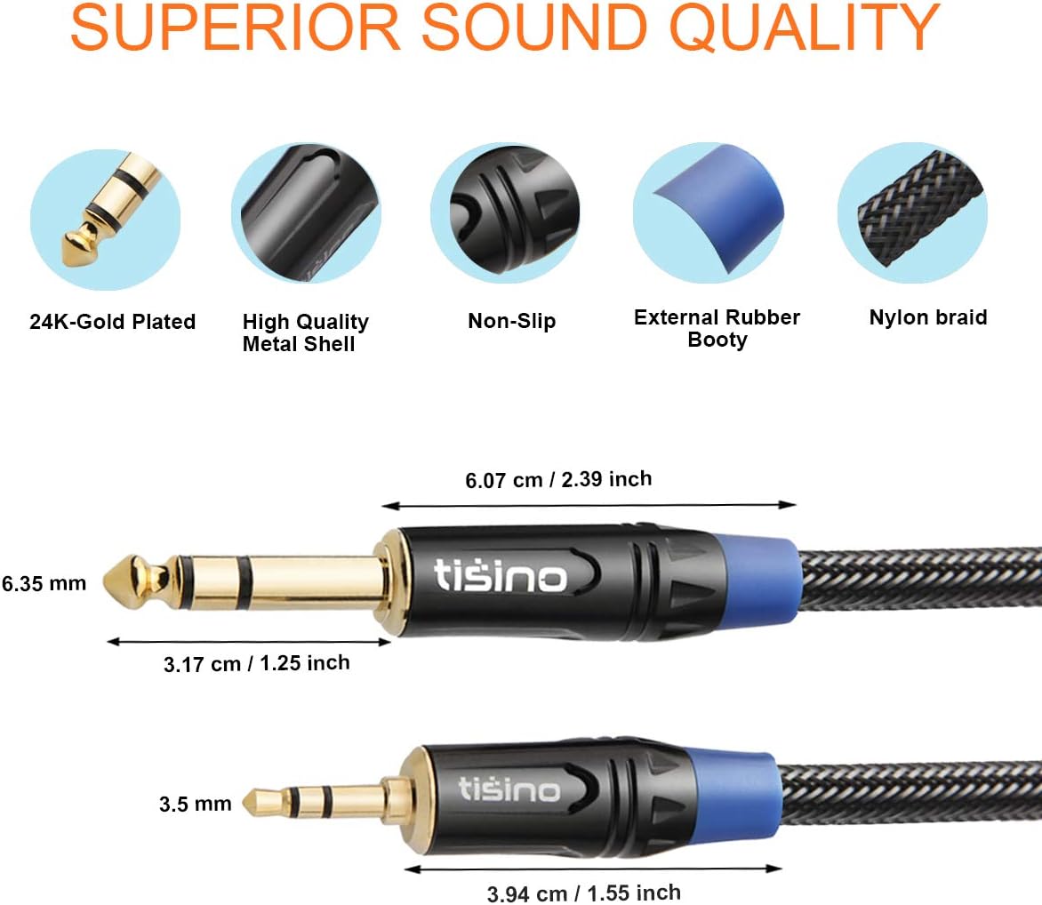Tisino 3.5mm to 6.35mm Stereo Audio Cable - Image 4