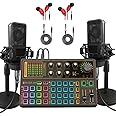 sktome K300 Sound Effects Board, Podcast Equipment Bundle for 2, Voice Changer Podcast Microphone Bundle - Multiple Sound Effects, Perfect for Podcasting, Recording, Singing, Streaming and Gaming