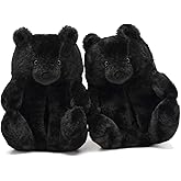 YUESAI Teddy Bear Slippers, Christmas Cute Winter Warm Fluffy Fuzzy Soft Cute Animal Slippers Women House Indoor Cartoon Women Girls