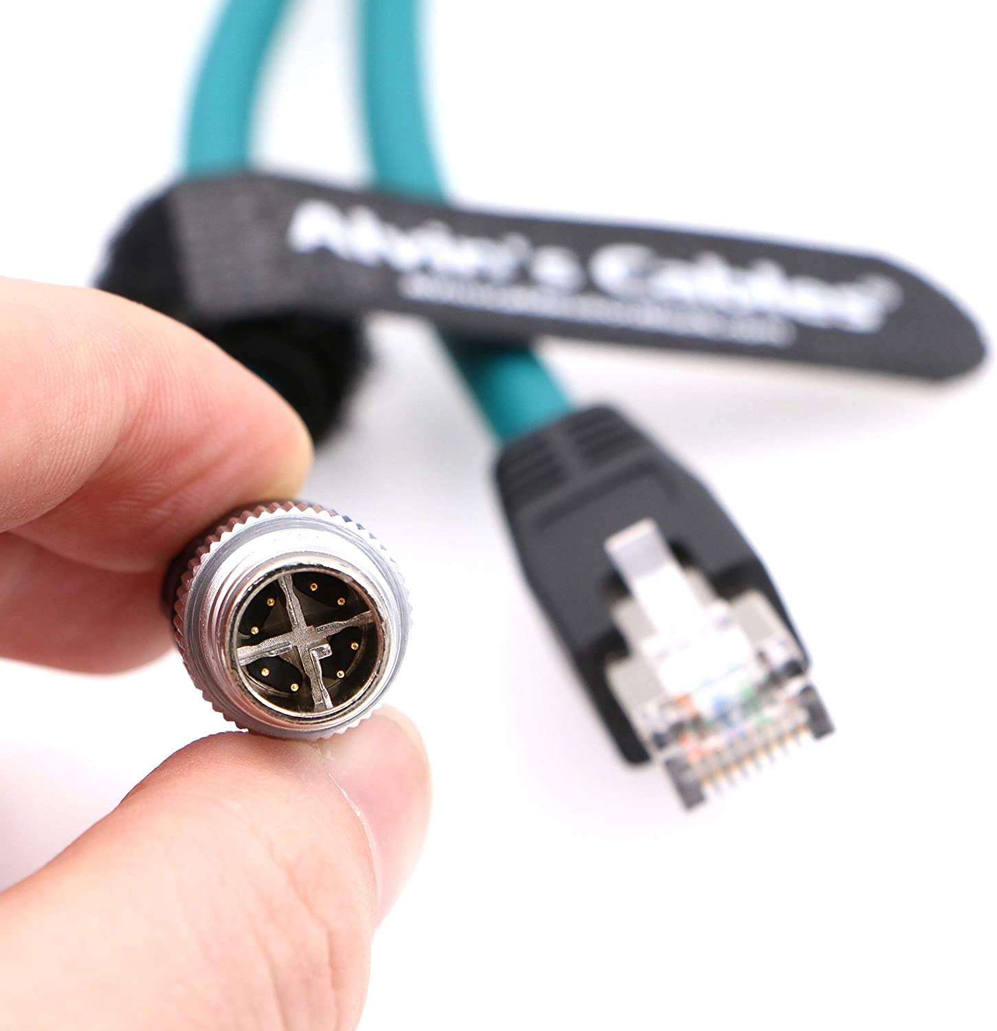 Alvin's Cables M12 8 Position X Code SF/UTP Cable for Cognex Industrial Camera Shielded Cord IP67 Waterproof 3.3Ft/1M — image 1