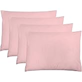 ZPECC Pillow Cases Queen Size Set of 4, 20x30 Envelope Closure Pillowcases, Soft Plain Brushed Microfiber Covers Hypoallergenic Breathable, Pink
