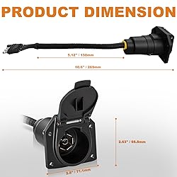 Adullama 4 Pin to 7 Pin Trailer Adapter W/Mounting