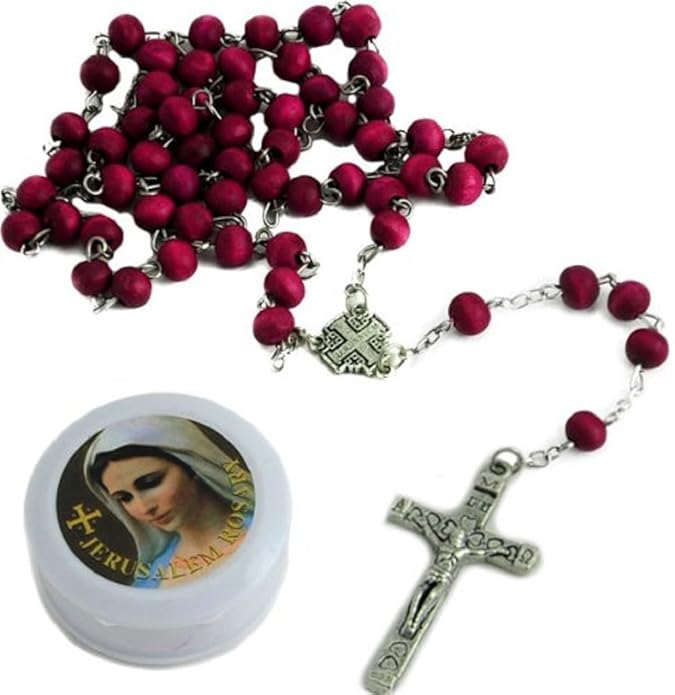 Lot of 12 Rose Scented Wooden Rosaries from Holy Land by