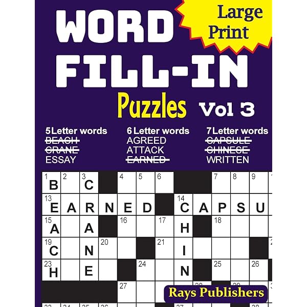 Large Print Word Fill-in Puzzles (Brain Stimulating Crossword Fill-ins):  Rays Publishers, Jaja Media: 9781542737722: Amazon.com: Books