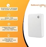 National Lighting IP44 Dusk To Dawn Photocell Sensor Light Switch White view 2