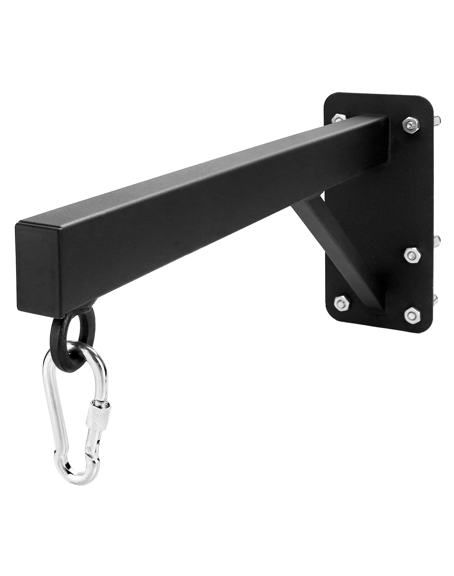 QWORK® Heavy Duty Punch Bag Wall Mount Bracket Boxing Bag Hanger with Clip Hook and Wall Plugs (23.5 Inch Black)