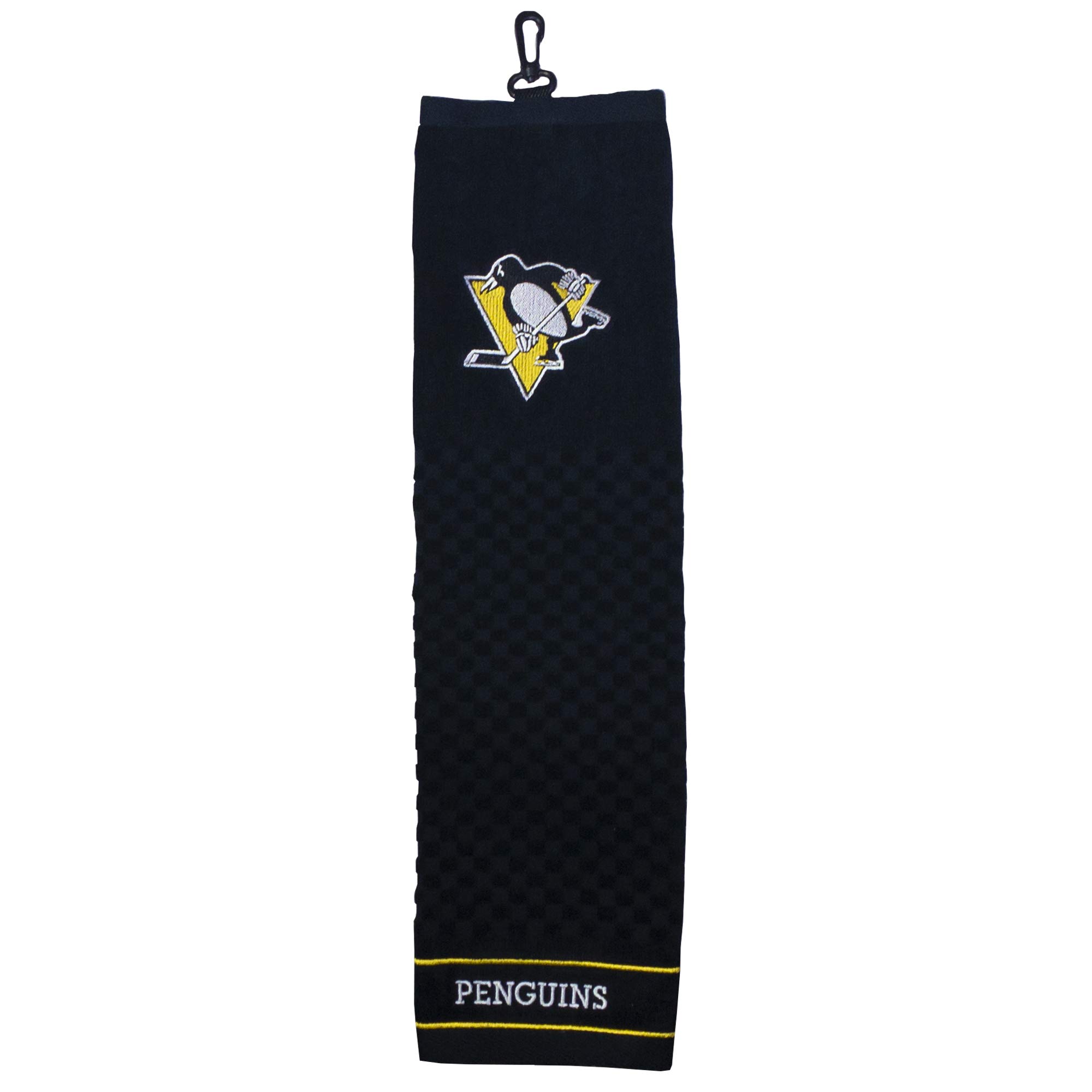 TEAM GOLF NHL Pittsburgh Penguins Embroidered Golf Towel Embroidered Golf Towel, Checkered Scrubber Design, Embroidered Logo