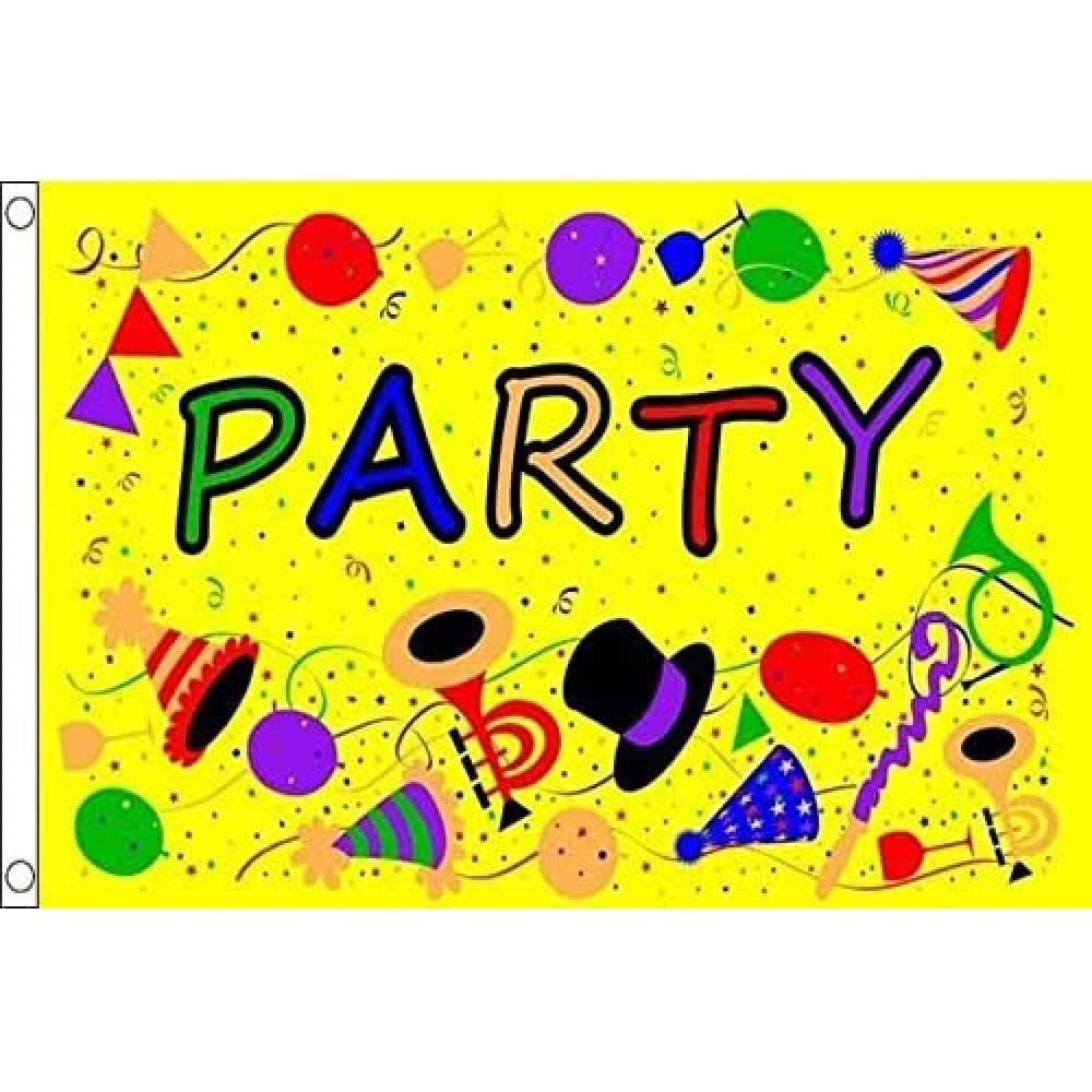AZ FLAG - Party Time Yellow Flag - 3x5 Ft - 100D Polyester Parties Banner with Two Metal Grommets - Fade Resistant - Vivid Colors - 3' x 5' Feet - 150x90 Cm