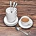 Porcelain Espresso Cups and Saucers, 2.5 Ounce Stackable Ceramic Espresso Mugs, Demitasse Cups Set with Mini Teaspoons Designed for Espresso Lovers Daily Use, 12 Pcs