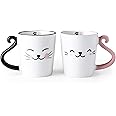GBHOME Cat Ceramic Coffee Mugs Set of 2, 12oz Handmade Coffee Mugs Set for Couples Cat Lovers,Wedding Gifts,Anniversary Engagement Gifts,Dishwasher & Microwave Safe-cat-3