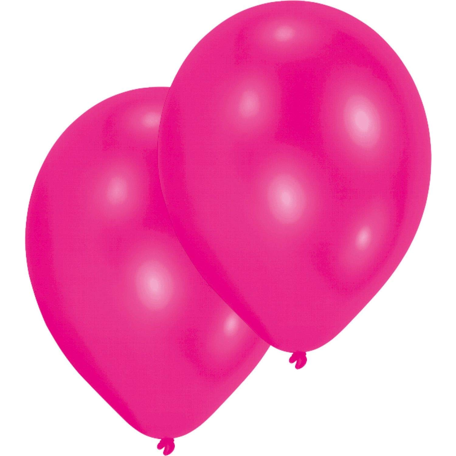 Amscan 27.5 cm 10 Latex Balloons, Hot Pink