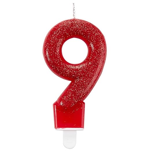 Amscan Glitter Birthday Number Candle (9) (Red) Amazon.co.uk Kitchen