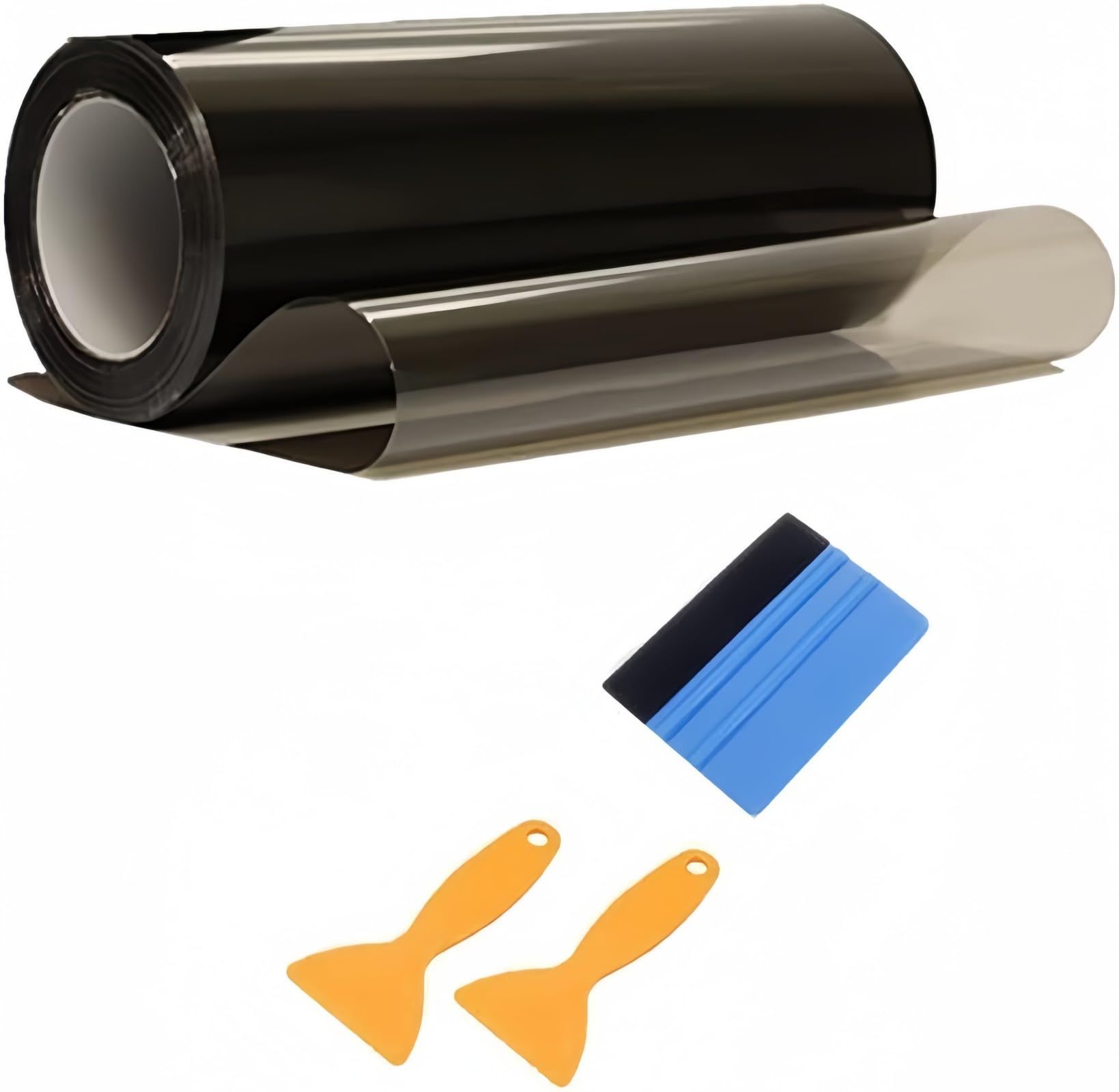 Car Headlight Film,30cm*300cm Self Adhesive Car Light Film, for Smoke Fog Light Taillight Headlight Tint, Vinyl Warp Film Sticker + 3 Squeegees