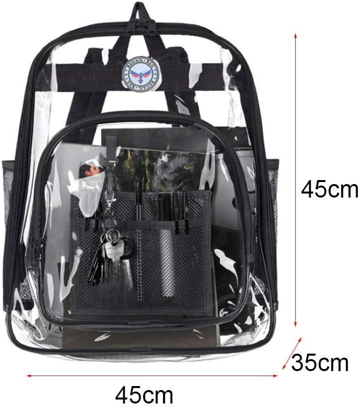 pink brand clear backpack