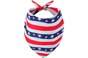 Gofshy Fourth of July Dog Bandana Large- 1PCS, American Flag Dog Bandana for Boy and Girl, Pet Patriotic Scarf, Premium Durable Triangle Reversible USA Bandana for Medium Large Dogs