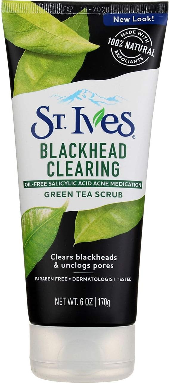 St. Ives Blackhead Clearing Face Scrub Green Tea 6 oz(Pack of 2), 170 ml (Pack of 2)