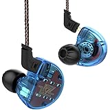 IEM Earbuds, KZ ZS10 HiFi In-Ear Headphones In Ear Monitors Earphones with Five Drivers without Microphone (Blue)