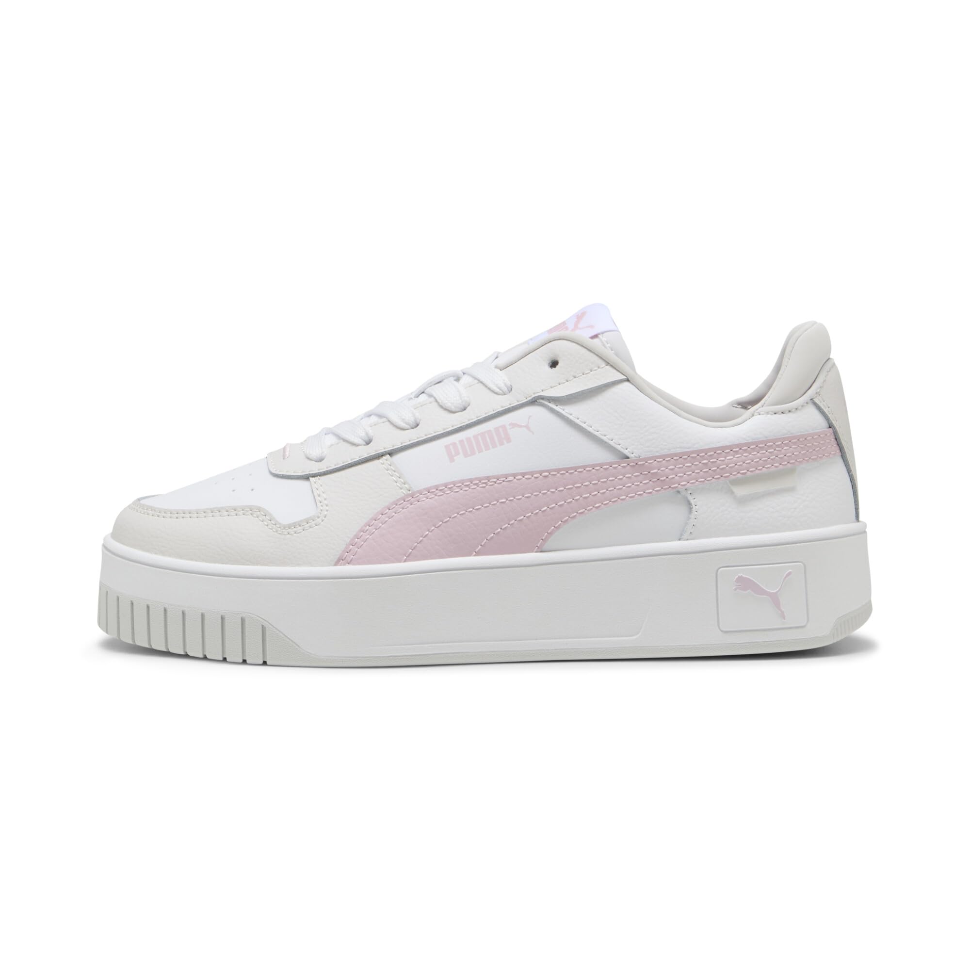 PUMA Women’s Carina Street Shoes Sneaker, White-Rose Mauve-Feather Gray, 8