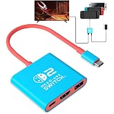 Switch 2 Dock for Nintendo Switch2 Tv Adapter Portable Switch2 Docking Station, Switch TV Adapter Compatible Steam Deck/Switch OLED, USB C to HDMI Adapters Support 4K/1080P Switch2 TVs Dock Mode