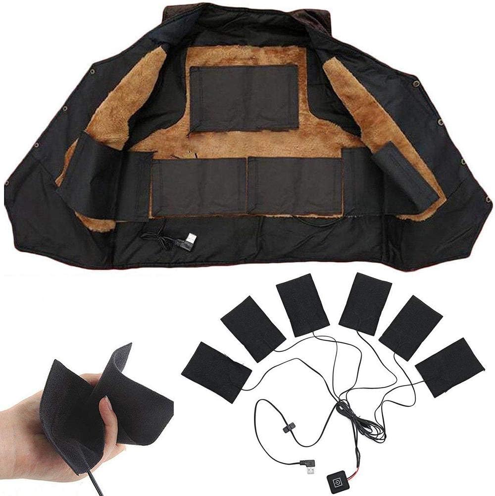 Washable Heating Cloth Pad USB Electric Heated for DIY Warm Vest Clothes Gear Adjustable Pads Thermal Clothing Outdoor Mat Heat Hads Pain Relief Winter Camping Lightweight Heater Element Seat Pet