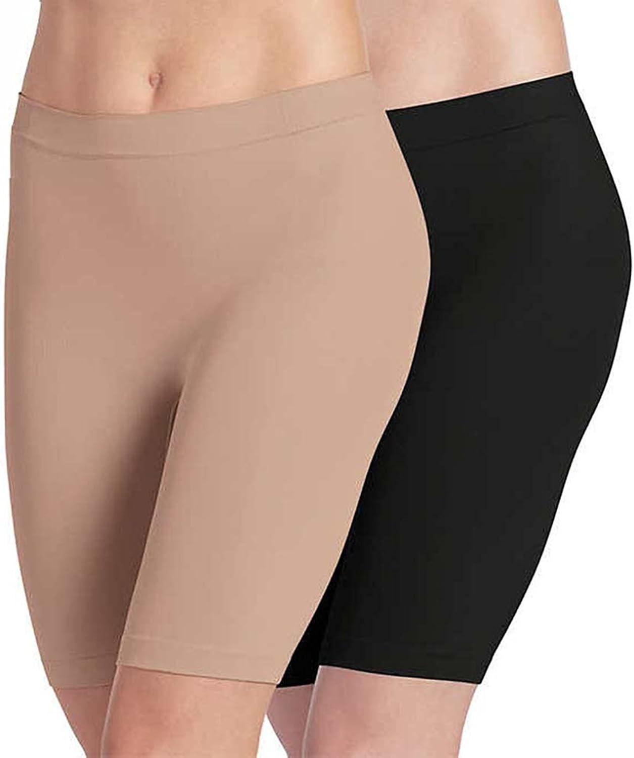 Jockey Ladies' Skimmies Slip Short Smooth Lightweight Mid-Length, 2 Pack (X-Large)Black - Light Nude at  Women’s Clothing store