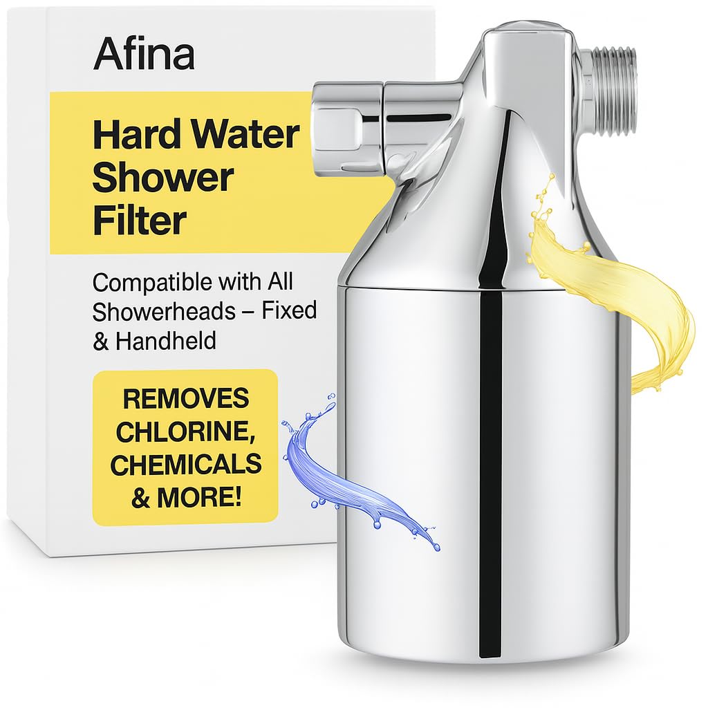 Photo 1 of Afina Shower Filter For Hard Water - Removes 99% Chlorine, Harmful Substances & Heavy Metals - Improves your Skin & Hair (Chrome)