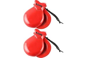 2pcs Spanish Castanets Wood Castanet Percussion Equipment Finger Castanets Kit Bulk Spanish Adults Instrument Accessories