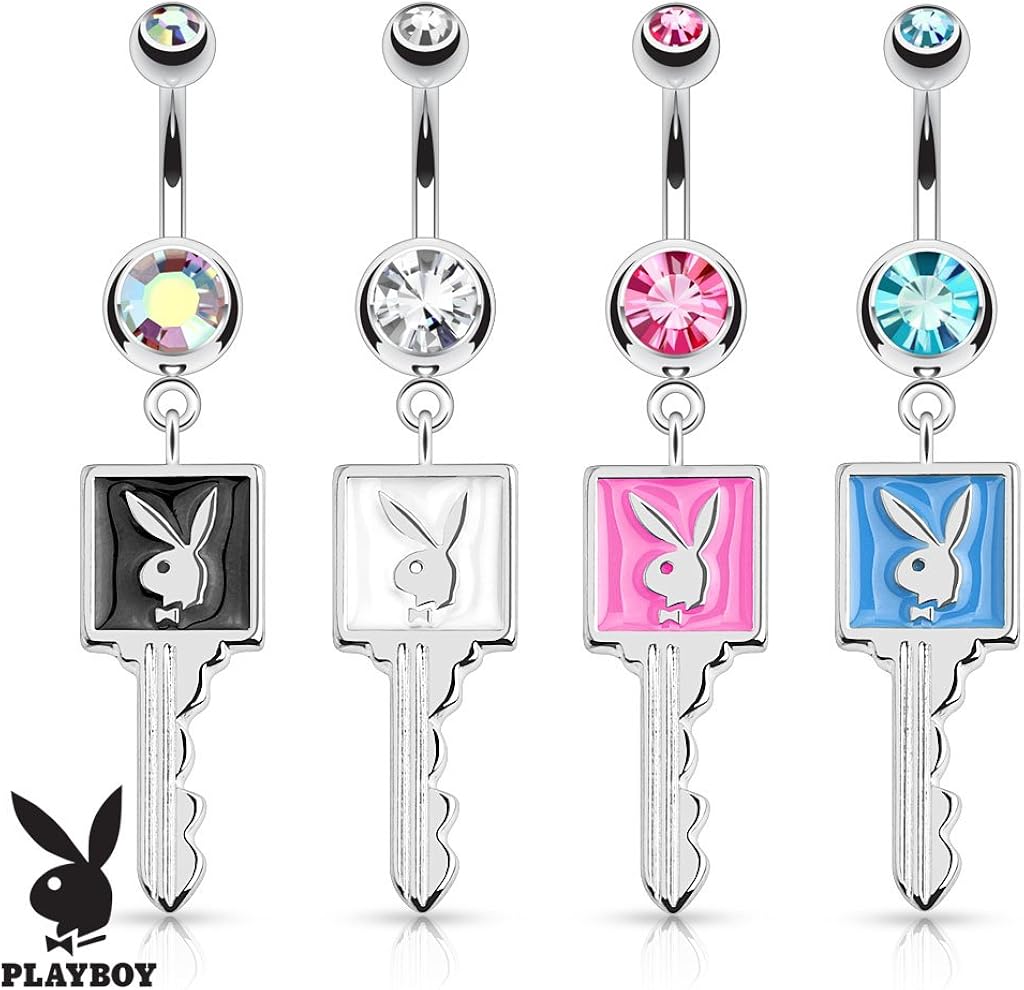PLAYBOY BUNNY Stud BELLY Button NAVEL BAR Barbells RINGS BODY Piercing