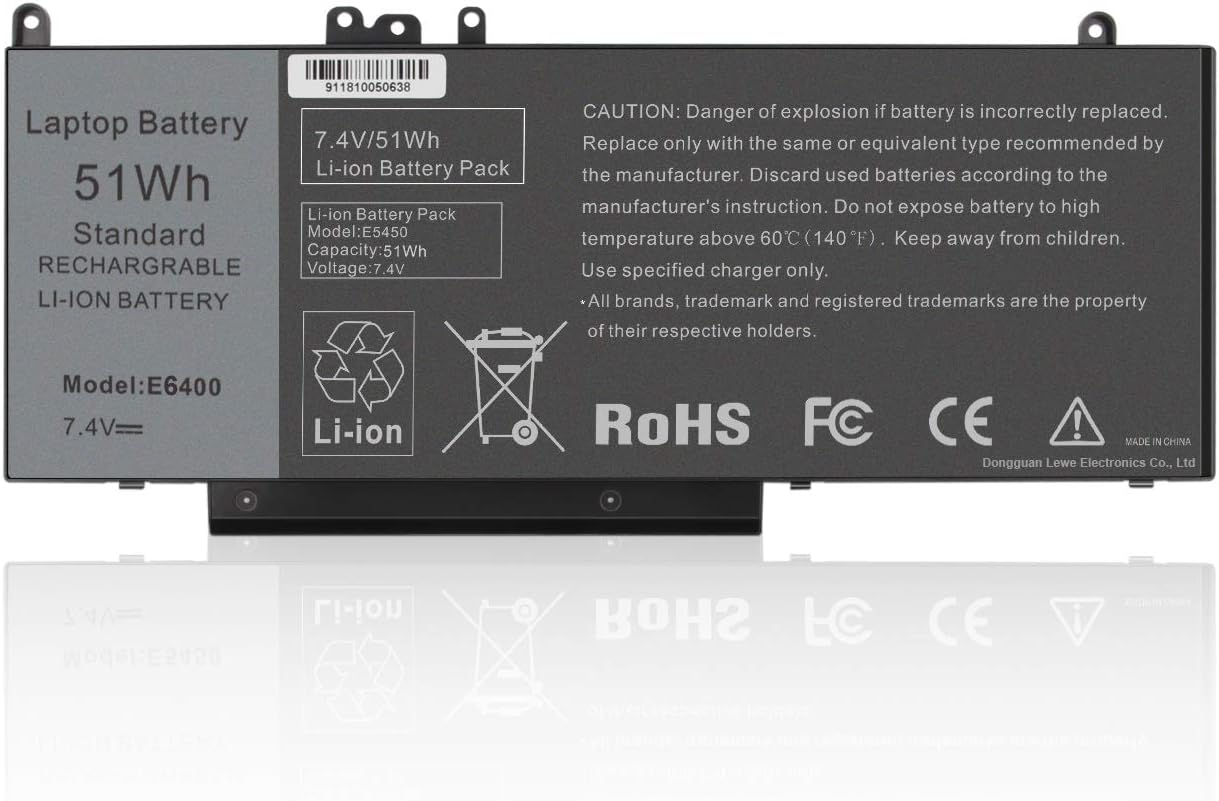 Amazon Com 7 4v 51wh Laptop Battery Replacement For 15 6 Dell Latitude E5450 E5550 G5m10 8v5gx R9xm9 Wyjc2 1ky05 Siker Notebook Home Audio Theater