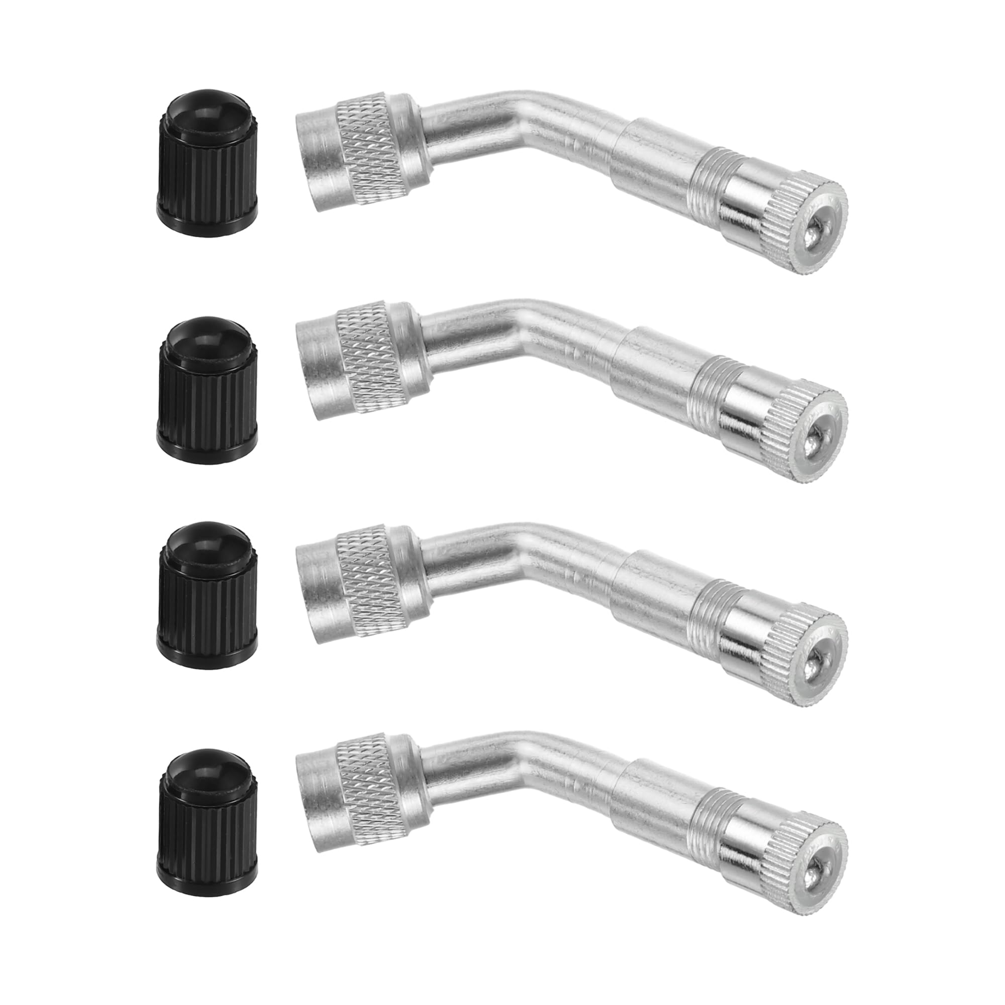 Photo 1 of Partuto 1 Set 135-Degree Universal Tire Valve Stem Extenders Extension Adapter - Cars RV Bicycles Motorcycles Trailers Tubeless Tire Valve - Copper Silver Tone