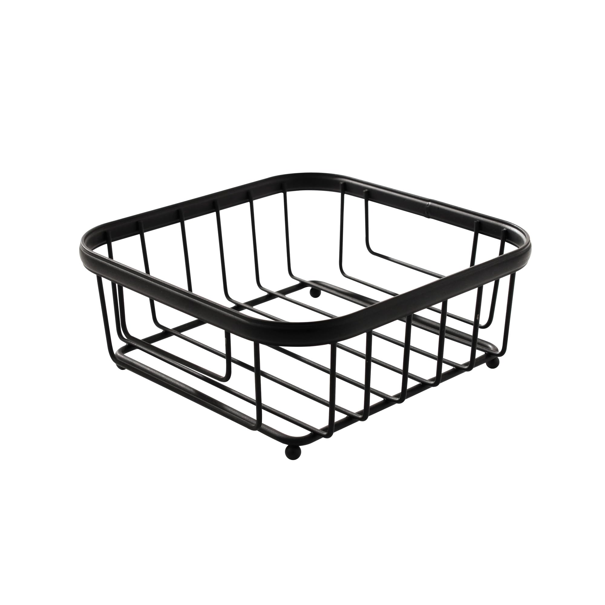 Photo 1 of Spectrum Ashley Flat Napkin Holder Basket for Kitchen Counter & Dining Table Decor, Modern Heavy Duty Easy Access Napkin Dispenser for Cocktail Napkins, Black