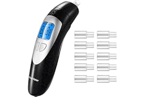 YUGOO Breath Ketone Meter, Portable Ketosis Breath Tester Digital Ketone Breath Analyzer Tracing Ketosis Status with 10 Replaceable Mouthpieces for Personal Use