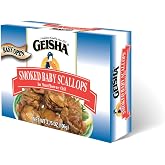GEISHA Smoked Baby Scallops 3.75oz(Pack of 12), Baby Scallops | Zero Trans Fat &ndash; Farm Raised &ndash; Rich in Protein