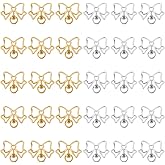 PLIGREAT 30 Pcs Metal Butterfly Swivel Snap Hooks, Bowknot Spring Lobster Claw Clasp Gold Sliver Keychain Clip Hanging Buckle for Bags Key Chains Jewelry Making Accessory (Gold and Silver)