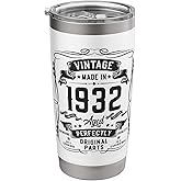 Vintage 1932 94yr 94th Birthday Gifts for Men 94 Years Old Stainless Steel Insulated Tumbler